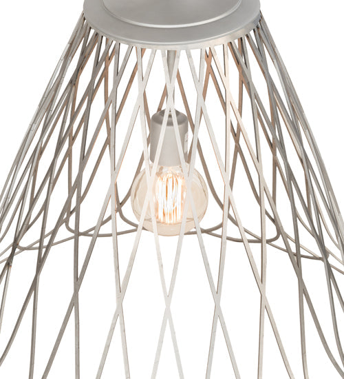 Meyda Lighting Larme 26" Matte Clear Steel Pendant Light