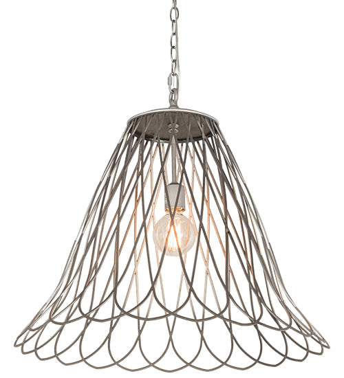 Meyda Lighting Larme 26" Matte Clear Steel Pendant Light
