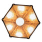 Meyda Lighting Lars 10" Rust Nail Pendant Light With Amber Mica Shade Glass