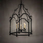 Meyda Lighting Lattimer 46" 5-Light Textured Black Pendant Light With Clear Shade Glass