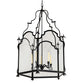 Meyda Lighting Lattimer 46" 5-Light Textured Black Pendant Light With Clear Shade Glass
