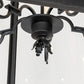Meyda Lighting Lattimer 46" 5-Light Textured Black Pendant Light With Clear Shade Glass
