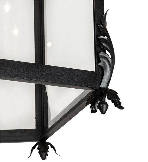 Meyda Lighting Lattimer 46" 5-Light Textured Black Pendant Light With Clear Shade Glass