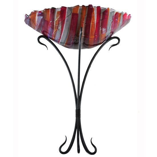 Meyda Lighting Lava 18" 2-Light Black Wall Sconce With Multi-Colored Shade Glass