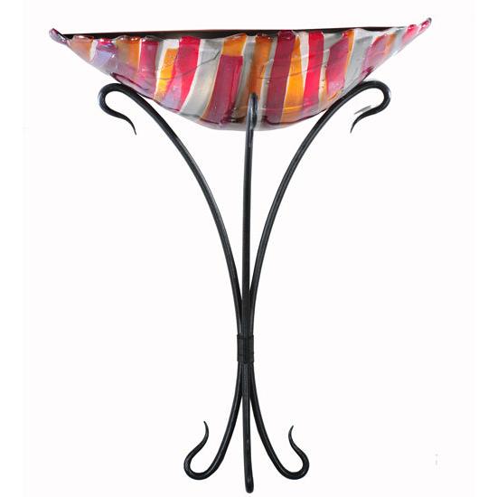 Meyda Lighting Lava 18" 2-Light Black Wall Sconce With Multi-Colored Shade Glass