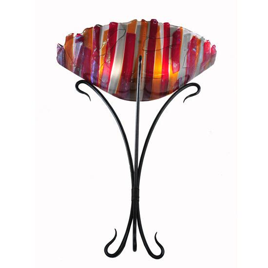 Meyda Lighting Lava 18" 2-Light Black Wall Sconce With Multi-Colored Shade Glass