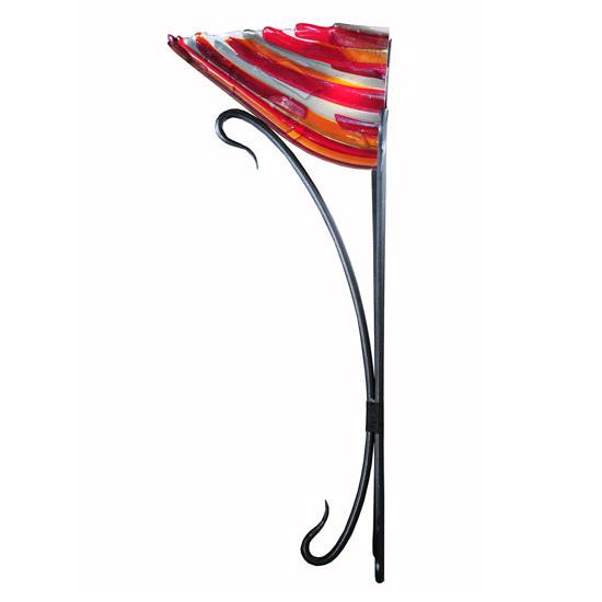 Meyda Lighting Lava 18" 2-Light Black Wall Sconce With Multi-Colored Shade Glass