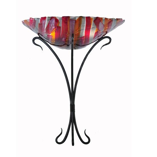 Meyda Lighting Lava 18" 2-Light Black Wall Sconce With Multi-Colored Shade Glass