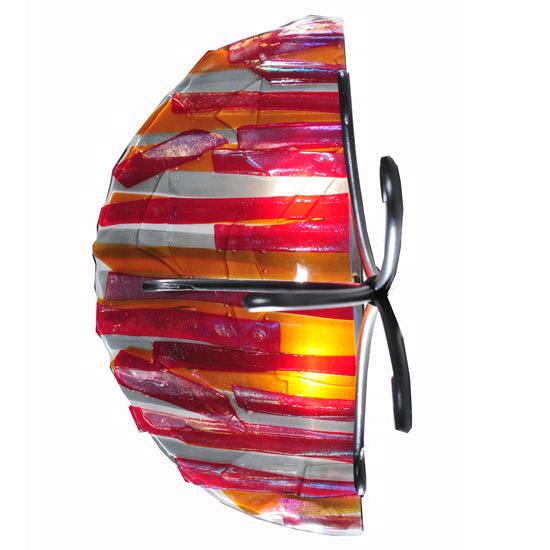 Meyda Lighting Lava 18" 2-Light Black Wall Sconce With Multi-Colored Shade Glass
