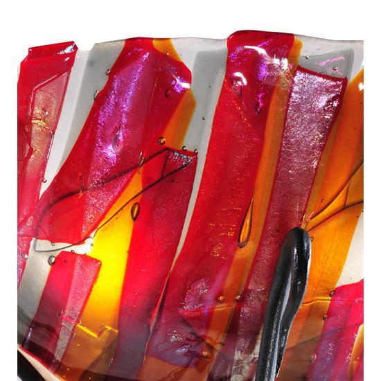 Meyda Lighting Lava 18" 2-Light Black Wall Sconce With Multi-Colored Shade Glass