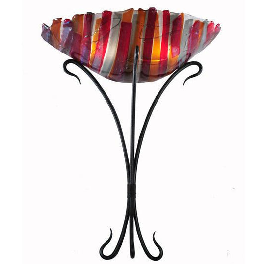 Meyda Lighting Lava 18" 2-Light Black Wall Sconce With Multi-Colored Shade Glass