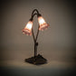 Meyda Lighting Lavender Pond Lily 16" 2-Light Mahogany Bronze Accent Table Lamp With Lavender Shade Glass