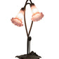 Meyda Lighting Lavender Pond Lily 16" 2-Light Mahogany Bronze Accent Table Lamp With Lavender Shade Glass