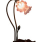 Meyda Lighting Lavender Pond Lily 16" 2-Light Mahogany Bronze Accent Table Lamp With Lavender Shade Glass