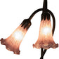Meyda Lighting Lavender Pond Lily 16" 2-Light Mahogany Bronze Accent Table Lamp With Lavender Shade Glass