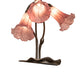 Meyda Lighting Lavender Pond Lily 16" 3-Light Mahogany Bronze Accent Table Lamp With Cranberry Shade Glass