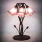 Meyda Lighting Lavender Pond Lily 17" 5-Light Mahogany Bronze Accent Table Lamp With Lavender Shade Glass