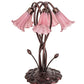 Meyda Lighting Lavender Pond Lily 17" 5-Light Mahogany Bronze Accent Table Lamp With Lavender Shade Glass
