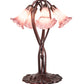 Meyda Lighting Lavender Pond Lily 17" 5-Light Mahogany Bronze Accent Table Lamp With Lavender Shade Glass