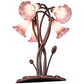 Meyda Lighting Lavender Pond Lily 17" 5-Light Mahogany Bronze Accent Table Lamp With Lavender Shade Glass
