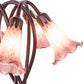 Meyda Lighting Lavender Pond Lily 17" 5-Light Mahogany Bronze Accent Table Lamp With Lavender Shade Glass