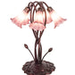Meyda Lighting Lavender Pond Lily 17" 5-Light Mahogany Bronze Accent Table Lamp With Lavender Shade Glass