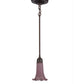 Meyda Lighting Lavender Pond Lily 5" Mahogany Bronze Mini Pendant Light With Lavender Shade Glass