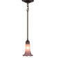 Meyda Lighting Lavender Pond Lily 5" Mahogany Bronze Mini Pendant Light With Lavender Shade Glass