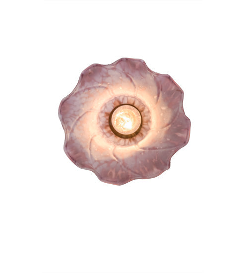 Meyda Lighting Lavender Pond Lily 5" Mahogany Bronze Mini Pendant Light With Lavender Shade Glass