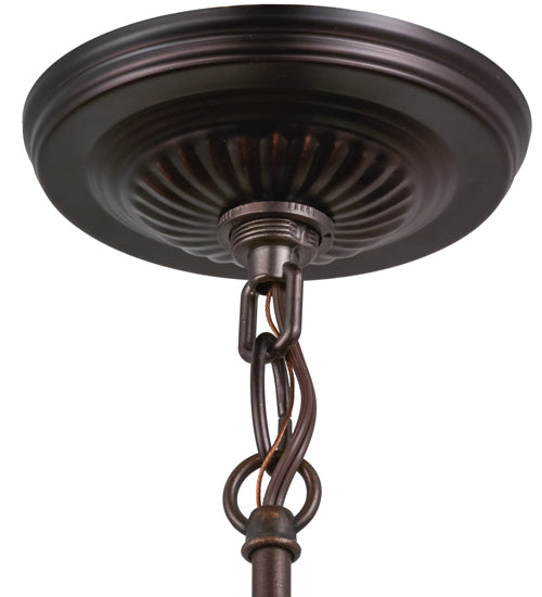 Meyda Lighting Lavender Pond Lily 5" Mahogany Bronze Mini Pendant Light With Lavender Shade Glass