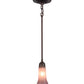 Meyda Lighting Lavender Pond Lily 5" Mahogany Bronze Mini Pendant Light With Lavender Shade Glass