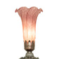 Meyda Lighting Lavender Pond Lily 8" Mahogany Bronze Mini Table Lamp With Lavender Shade Glass