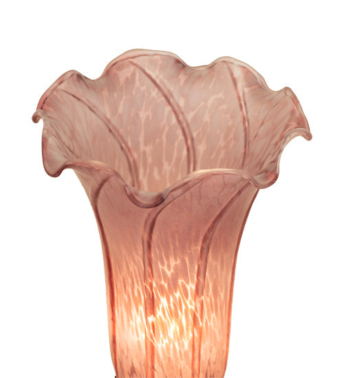 Meyda Lighting Lavender Pond Lily 8" Mahogany Bronze Mini Table Lamp With Lavender Shade Glass