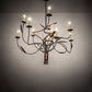 Meyda Lighting Layla 51" 9-Light Blackwash & Cimarron Bronze Chandelier With Ivory Faux Candlelight