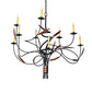 Meyda Lighting Layla 51" 9-Light Blackwash & Cimarron Bronze Chandelier With Ivory Faux Candlelight