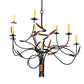 Meyda Lighting Layla 51" 9-Light Blackwash & Cimarron Bronze Chandelier With Ivory Faux Candlelight