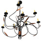 Meyda Lighting Layla 51" 9-Light Blackwash & Cimarron Bronze Chandelier With Ivory Faux Candlelight
