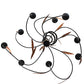 Meyda Lighting Layla 51" 9-Light Blackwash & Cimarron Bronze Chandelier With Ivory Faux Candlelight