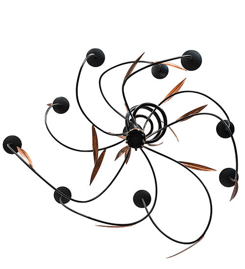 Meyda Lighting Layla 51" 9-Light Blackwash & Cimarron Bronze Chandelier With Ivory Faux Candlelight