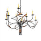 Meyda Lighting Layla 51" 9-Light Blackwash & Cimarron Bronze Chandelier With Ivory Faux Candlelight