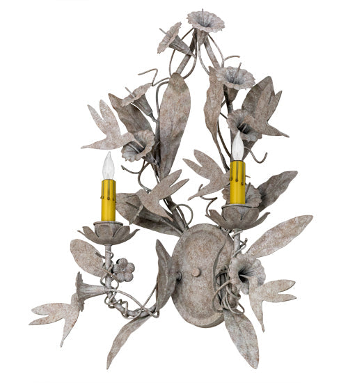 Meyda Lighting Le Printemps 20" 2-Light Tuscon Ivory Wall Sconce With Ivory Faux Candlelight
