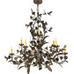 Meyda Lighting Le Printemps 36" 9-Light Antique Brass Matte Chandelier With Ivory Faux Candlelight