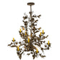 Meyda Lighting Le Printemps 36" 9-Light Antique Brass Matte Chandelier With Ivory Faux Candlelight