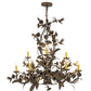 Meyda Lighting Le Printemps 36" 9-Light Antique Brass Matte Chandelier With Ivory Faux Candlelight