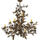 Meyda Lighting Le Printemps 36" 9-Light Antique Brass Matte Chandelier With Ivory Faux Candlelight