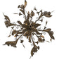 Meyda Lighting Le Printemps 36" 9-Light Antique Brass Matte Chandelier With Ivory Faux Candlelight