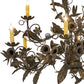 Meyda Lighting Le Printemps 36" 9-Light Antique Brass Matte Chandelier With Ivory Faux Candlelight