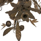 Meyda Lighting Le Printemps 36" 9-Light Antique Brass Matte Chandelier With Ivory Faux Candlelight