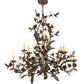 Meyda Lighting Le Printemps 36" 9-Light Antique Brass Matte Chandelier With Ivory Faux Candlelight