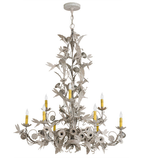 Meyda Lighting Le Printemps 36" 9-Light Tuscan Ivory Chandelier With Ivory Faux Candlelight